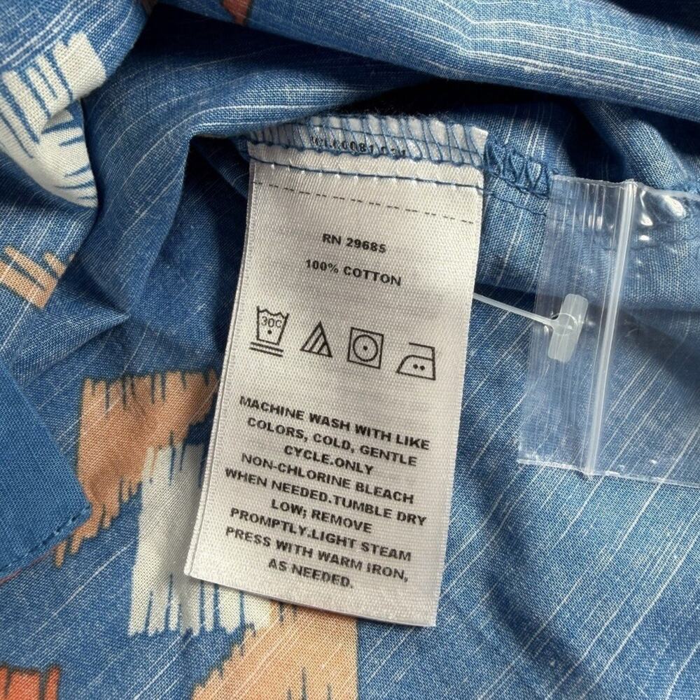 Pendleton Top Large Blue Aztec Geometric Cotton C… - image 3